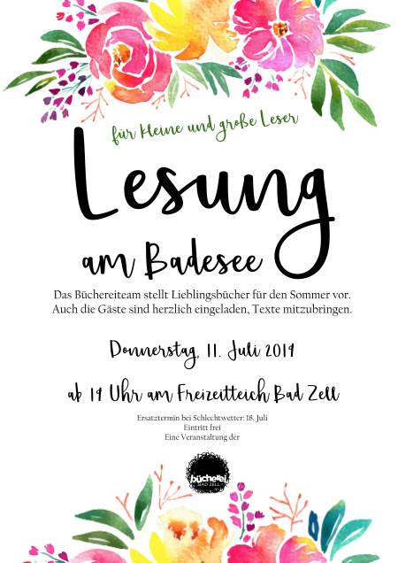 Einladung Lesung am Badesee2019